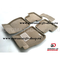 Текстильные 3D коврики Euromat3D Lux в салон для Chevrolet Malibu (2012-2017) № EM3D-003807T Бежевые