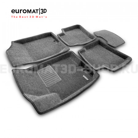 Текстильные 3D коврики Euromat3D Business в салон для Hyundai Elantra (2006-2008) № EMC3D-002722G Серые