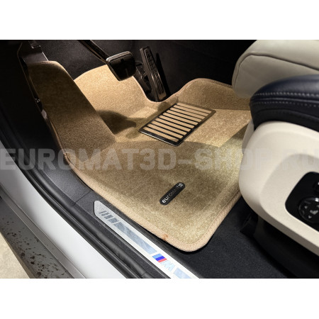 Текстильные 3D коврики Euromat3D Lux в салон для Bmw X6 (G06) (2018-) № EM3D-001227T Бежевые
