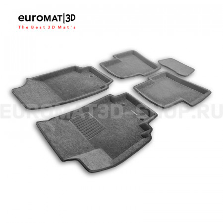 Текстильные 3D коврики Euromat3D Business в салон для Hyundai Creta (2016-2020) № EMC3D-002728G Серые