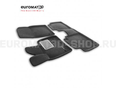 Текстильные 3D коврики Euromat3D Lux в салон для Voyah Free (2021-) № EM3D-005700G Серые